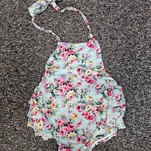 BOGO🎀Boutique Summer Floral Halter Romper- Sz L or 12M